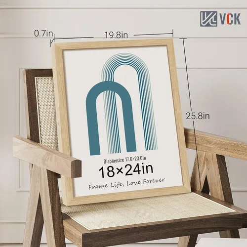 Vista 356 de VCK Marcos para póster de madera maciza de 22.375 x 34 pulgadas, marco de fotos A1 negro con montaje en pared, paquete de 3