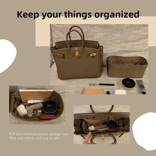 Vista 8 de DGAZ Organizador de bolsos suave y sedoso, seda, bolso de lujo en moldeadores de bolsas, para mujer, se adapta a bolsas Birkin25303540