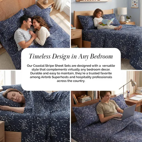 Vista 304 de Southshore Fine Living, Inc. Colección Winter Brush, juego de sábanas de 3 piezas para cama individual, sábana bajera con bolsillo profundo de 14