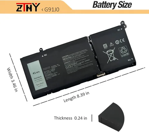 Vista 5 de Batería G91J0 de 41 Wh, reemplazo de 3 celdas para Dell Latitude 3320 3330 3420 3520 Inspiron 3510 3511 3515 3521 3525 3530 3535 5320 5310 5330 5411