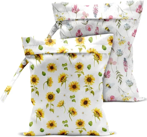 Vista 24 de 2 Piezas Bolsa Húmeda, Bolsa Impermeable Húmeda y Seca, Bolsa de Lavandería Pequeña, para Traje de Baño, Piscina, Viaje, Playa, Pañales, Ropa Sucia
