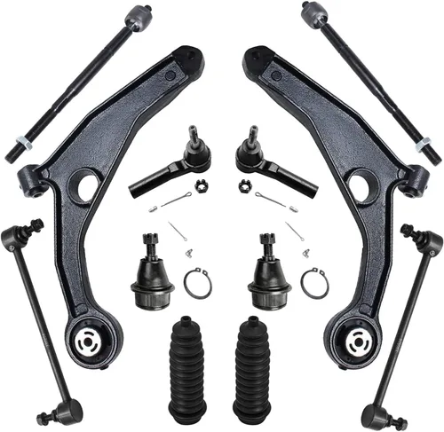 Vista 80 de Detroit Axle – 12 brazos de control superiores e inferiores delanteros con rótulas, barras de unión exteriores e interiores con topes, barras