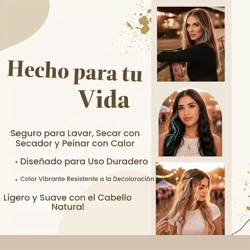 Vista 6 de 21 extensiones de cabello de color azul, kit de gallo de 9 a 14 pulgadas de largo, con 20 cuentas de microenlace, plumas 100% reales, estilo bohemio