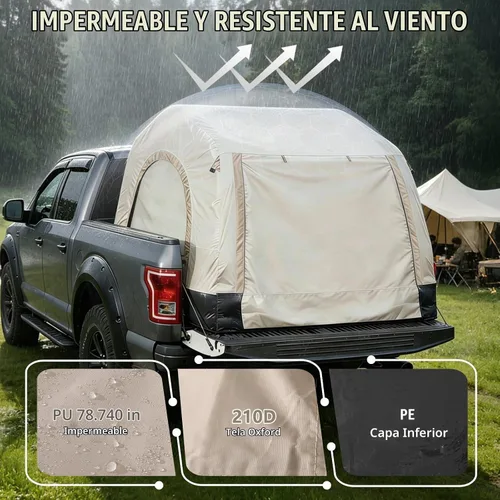 Vista 5 de Tienda inflable para cama de camión y colchón de aire con bomba