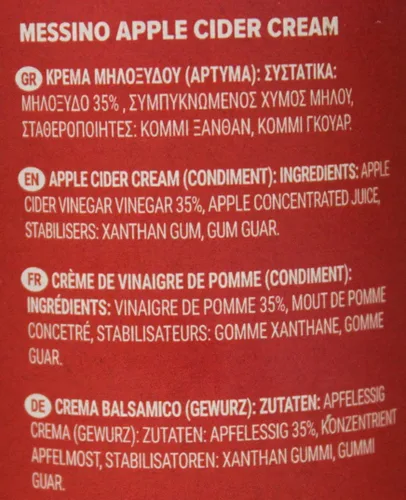 Vista 3 de Messino Esmalte balsámico de sidra de manzana, 8.5 fl oz - Reducción balsámica de manzana dulce para rociar, ensaladas y acabado