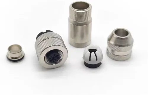 Vista 6 de Elecbee 5 unids Profibus M12 A Código Campo Cable Conector 4 Pin hembra Asamblea Enchufe Shiled para 22AWG 0.34mm² Cable