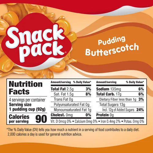 Vista 27 de Snack Pack Tazas de pudín con sabor a pastel de crema de plátano, 3.25 onzas, 4 unidades (paquete de 12)