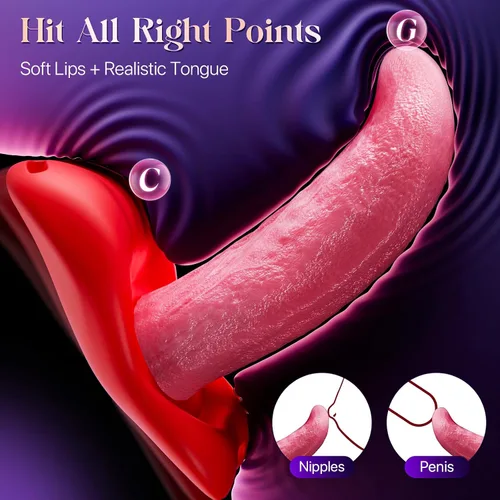 Vista 2 de BIG SHOCKED Juguetes sexuales femeninos vibrador portátil – Realista lamiendo la lengua mujeres parejas juguetes sexuales juguetes sexuales APP