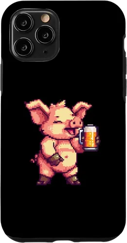 Vista 11 de iPhone 12 mini Pig Beer Party Comic Gamer Case