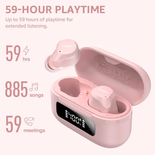 Vista 3 de TOZO Auriculares NC9 con auriculares inalámbricos A1