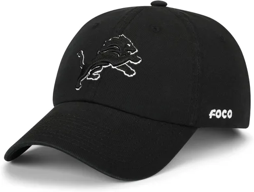 Vista 17 de FOCO NFL Gorras y Gorras Casuales para Hombres con Logotipo de Equipo de la NFL, Negro y Blanco
