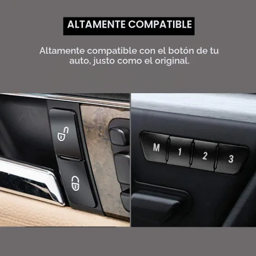 Vista 3 de Tapa de botón de bloqueo/desbloqueo negro para asiento con memoria, interruptor de parche de puerta, decoración interior de reemplazo para Mercedes