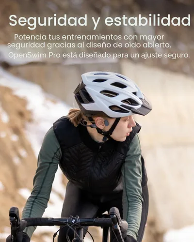 Vista 4 de SHOKZ OpenSwim Pro - Auriculares deportivos de conducción ósea Bluetooth y MP3 de oreja abierta, auriculares de natación, IP68 impermeables