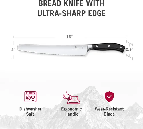 Vista 5 de Victorinox Grand Maitre - Cuchillo para pan y pastelería (10.25 pulgadas, hoja dentada forjada, mango negro)