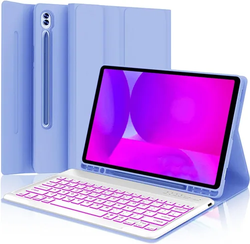 Vista 13 de Funda con teclado para Samsung Galaxy Tab A11 Plus / A9 Plus de 11 pulgadas, con retroiluminación Bluetooth A9+ con soporte para bolígrafo S
