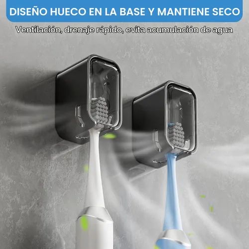 Vista 3 de MOPMS Soportes para cepillos de dientes de una sola ranura montados en la negro - 1pc