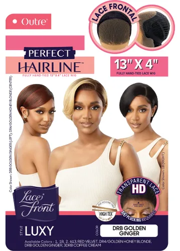 Vista 6 de Outre Perfect Hairline - Peluca de encaje frontal HD de 13 x 4 pulgadas LUXY (3DRB café crema)