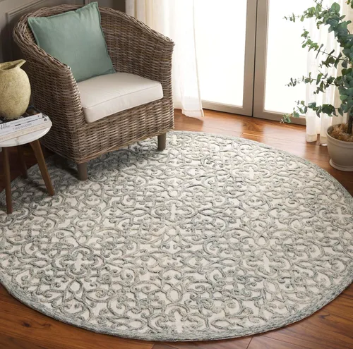 Vista 8 de SAFAVIEH Trace Collection - Alfombra decorativa de 2 x 3 pies, marrón y marfil, lana hecha a mano, ideal para zonas de alto tráfico en entrada, sala