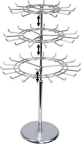 Vista 2 de 888 Display - Soporte de metal de 3 niveles con dijes de niveles ajustables, llavero, exhibición de pulsera, Metal