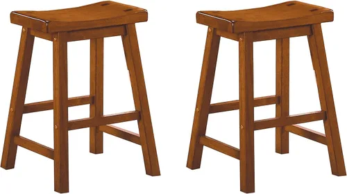 Vista 7 de Sillas de sala de estar cómodas, juego de 2 taburetes modernos de madera maciza de granja, sillas de madera para isla de cocina, comedor, comedor