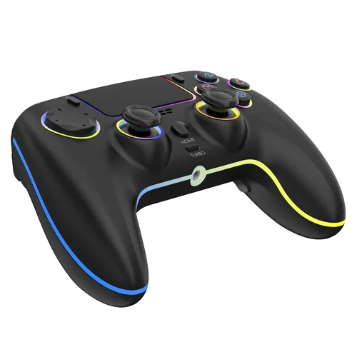 Vista 8 de GlowPlayX Wireless Gaming Controller Compatible with PS-5 Console/Pro/PC/Mac/iOS/Android/Steam Deck, Gamepad with RGB Lighting/Hall Effect Negro