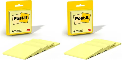 Vista 11 de Post-it Bloque de notas original, 3" x 3" 50 hojas por bloque, paquete de 4 color amarillo, Amarillo canario
