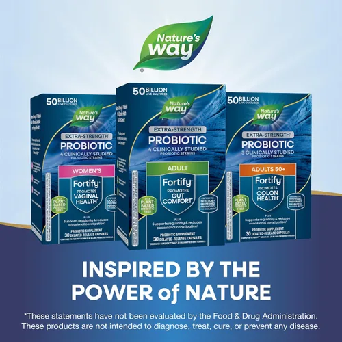 Vista 7 de Nature's Way Fortify Daily Probiotic + Prebiótico para hombres y mujeres, 50 mil millones de cultivos vivos, suplemento extra fuerte para la salud