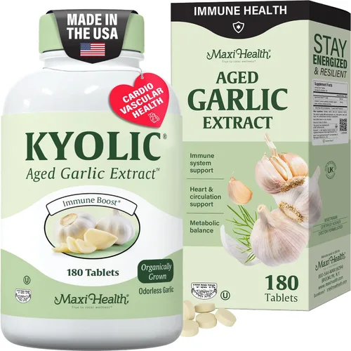 Vista 11 de Maxi Health Kyolic Suplemento de Ajo Orgánico - Tabletas de Ajo Kosher con Extracto de Ajo Envejecido Kyolic para Apoyo Inmunológico - Pastillas