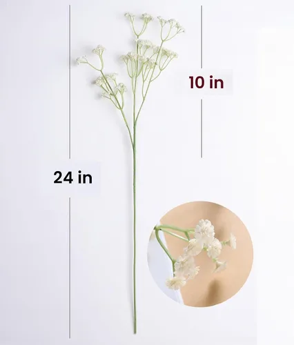 Vista 2 de Duovlo 10 piezas Flores Aliento de Bebé 23.6" Ramos Artificiales de Gypsophila Flores de Tacto Real para Decoración de Boda Hogar DIY