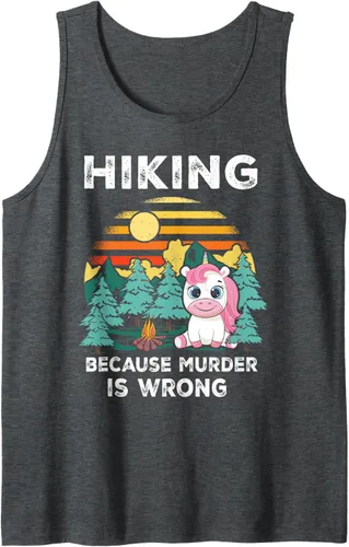 Vista 3 de Hiking Because Murder Is Wrong Unicorn - Camiseta sin mangas para excursionistas