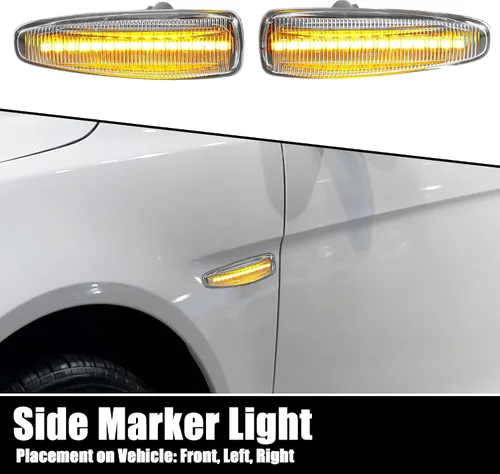 Vista 2 de X AUTOHAUX 1 par de luces LED de señalización lateral, luces de señal de giro, Fender Sidemarker Lámparas para Mitsubishi Lancer VIII 2008-2017