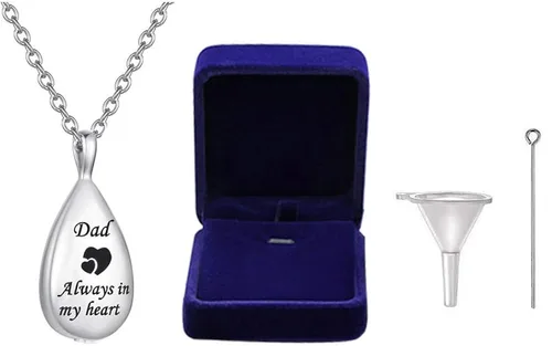 Vista 5 de GLDZ Collar de urna de cremación para cenizas, urna de cenizas, colgante conmemorativo con kit de relleno