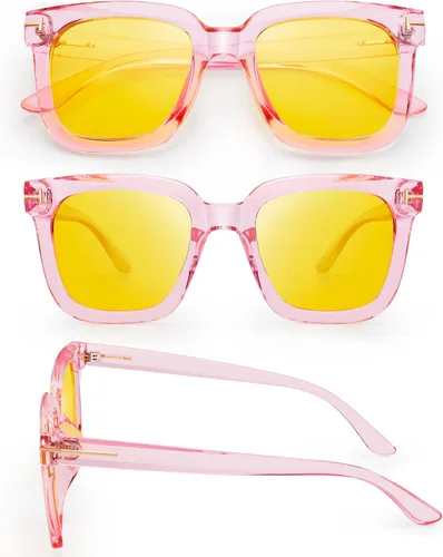 Vista 2 de Wzerry Gafas de sol polarizadas para mujer gafas de sol clásicas retro con marco cuadrado protección UV400