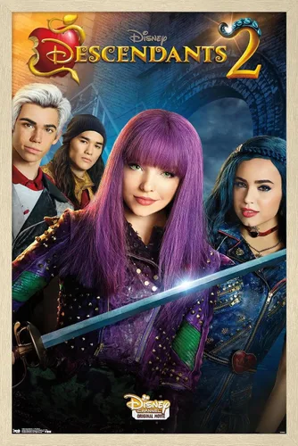 Vista 14 de Trends International Disney Descendants 2 - Póster de pared de una hoja, 14.725 x 22.375 pulgadas, versión enmarcada de madera de granero