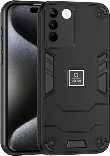 Vista 409 de Funda compatible con Redmi A1, compatible con Redmi A2 2 en 1 [PC dura + TPU], funda de teléfono negra