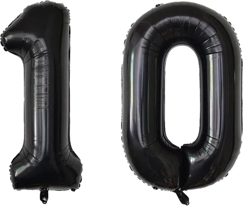 Vista 97 de Globos gigantes de números negros de 40 pulgadas, globos de aluminio de Mylar con helio para cumpleaños, globo número 0 para decoración de fiestas