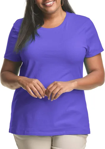 Vista 4 de JUST MY SIZE Women's Plus-Size Short Sleeve Crew Neck Tee