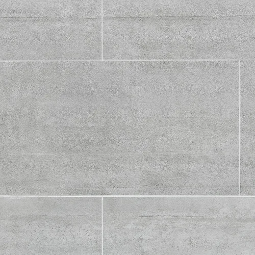 Vista 4 de Ove Decors Misty 60 x 32 pulgadas. Pared de ducha de superficie sólida para alcoba con azulejos grises horizontales