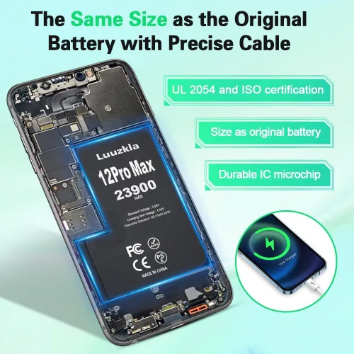 Vista 4 de 23900mAh (New Upgrade) Battery Compatible with iPhone 12 Pro Max, Super Capacity Battery Replacement Compatible with iPhone 12 Pro Max, with Full