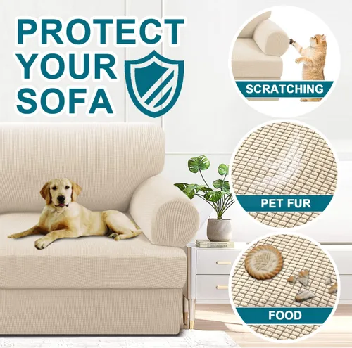 Vista 7 de Turquoize Funda para sillón con cojín en forma de T para sala de estar, funda elástica para sofá, funda suave para sillón, fundas de muebles