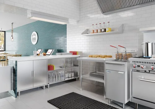 Vista 5 de KoolMore Freidora comercial de propano líquido de pie de 40 libras con 90,000 BTU en acero inoxidable, certificación ETL (KM-FDF40-LP)