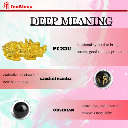 Vista 2 de ZenBless Pi Xiu Pi Yao Feng Shui Negro Obsidiana 2pcs pulsera encanto para hombres mujeres atraer buena suerte riqueza prosperidad