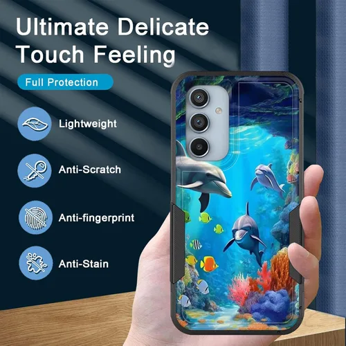 Vista 837 de Funda para Galaxy A14 5G, resistente de doble capa híbrida de policarbonato duro, goma suave, a prueba de golpes, funda protectora resistente