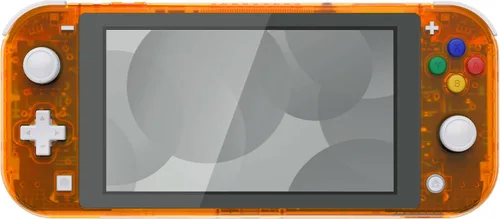 Vista 3 de eXtremeRate Carcasa de repuesto para Nintendo Switch Lite de color naranja transparente para Nintendo Switch Lite, NSL con protector de pantalla