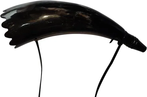 Vista 5 de Reed Viking - Cuerno soplador con silbato, corneta de cuerno de buey hecha a mano, sonido medio para festivales, ceremonias, instrumento medieval