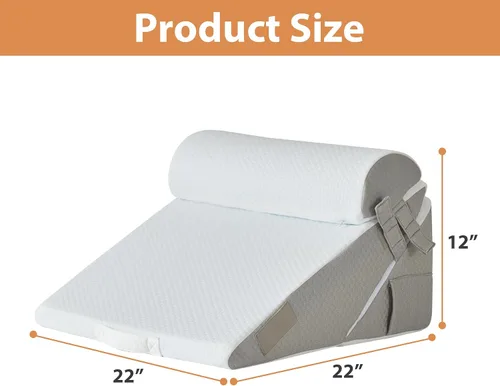 Vista 3 de BIEEZZK Almohada de cuña de cama para dormir 3 piezas y almohada de elevación de piernas