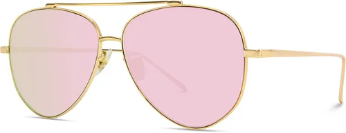 Vista 2 de WearMe Pro Gafas de sol de aviador con marco de metal con espejo
