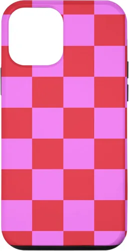 Vista 16 de Funda femenina con patrón de mujer rosa y rojo a cuadros para iPhone 17