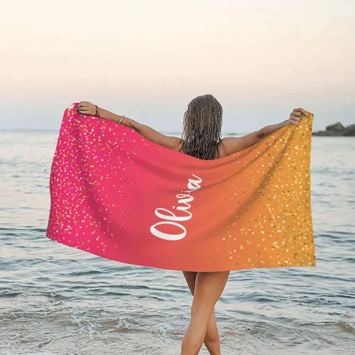Vista 12 de Toalla de playa personalizada para niños y adultos, toallas de playa sin arena con nombre, toalla de playa personalizada de secado rápido, súper