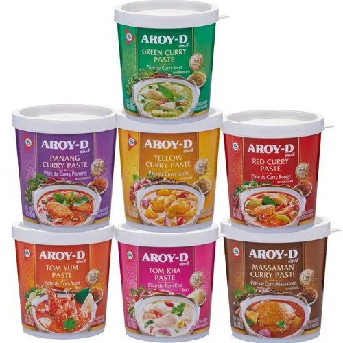 Vista 4 de Aroy-D Pasta de curry rojo Aroy D de 14 onzas, 14 onzas